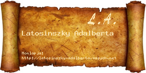 Latosinszky Adalberta névjegykártya